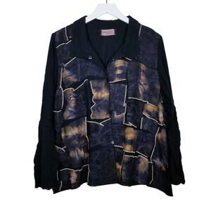 DEBORAH CROSS Art To Wear Fiber Art Patchwork Boho Shacket Multimedia One Size